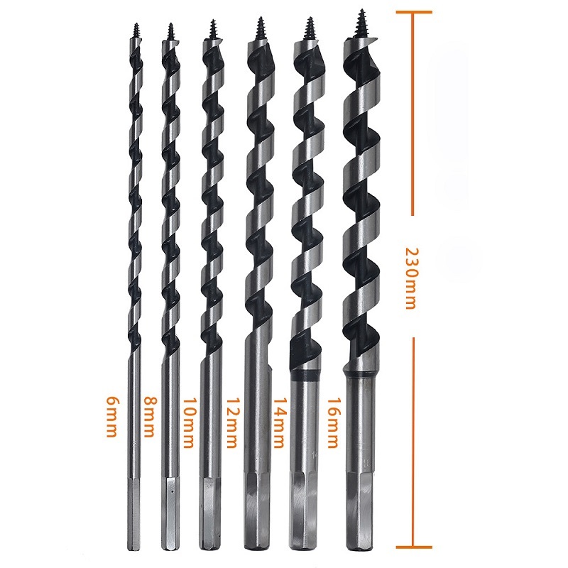 6pcs wood auger drill bits set with hex shank (2)