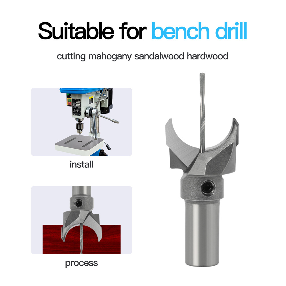 alloy agul woodworking panggilingan cutter kalawan bor puseur pikeun ngolah bola buleud (9)