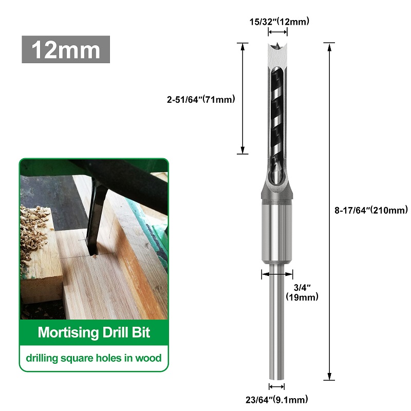 Carpentry Counterbore drill bits for rectangle hole processing (4)