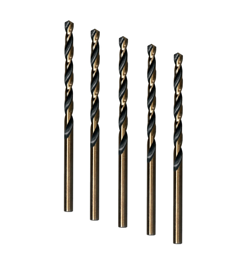 Fully ground HSS M2 twist drill bit with amber and black coating (5)