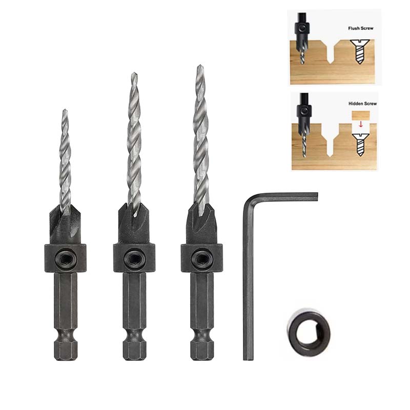 carpentry HSS countersink taper drill bits with hex shank  (6)